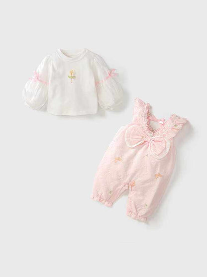 Frühling/Herbst 100-Tage-Strampler-Set für Babymädchen Vollmond