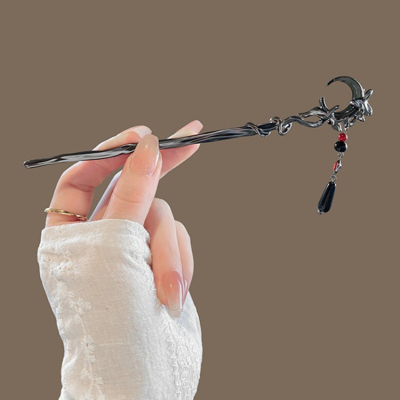 Ancient Style Dangling Ornament Tassel Moon Hairpin