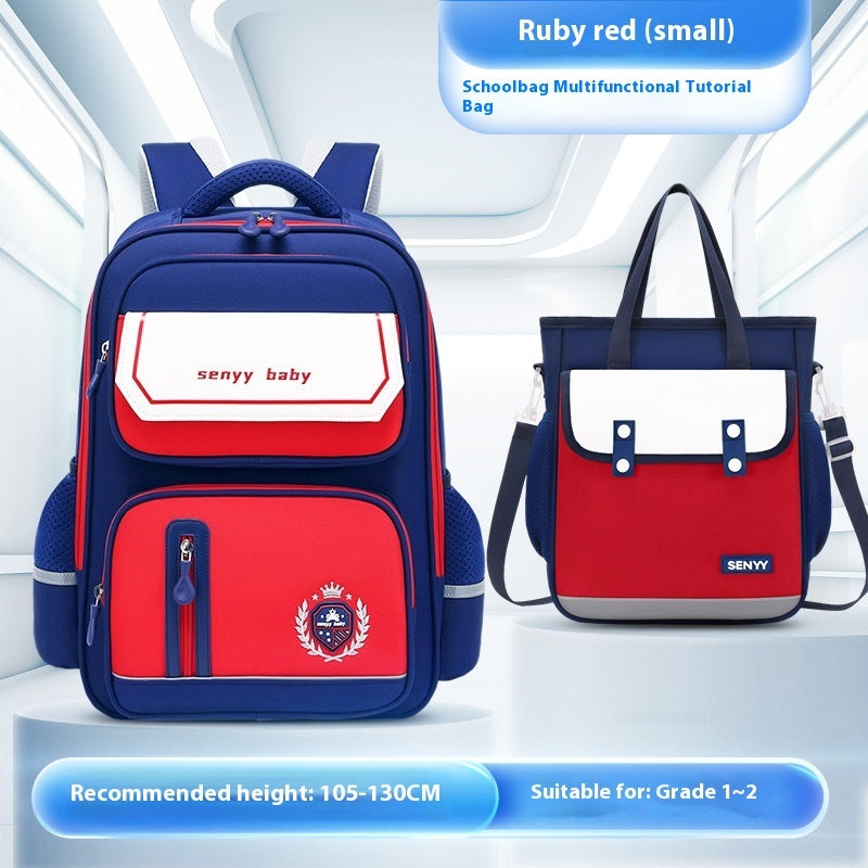 Kinderrucksack mit Rückenprotektor und wasserabweisendem, großem Fassungsvermögen aus Oxford-Gewebe 