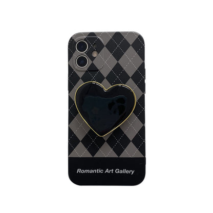 Fashion Print Retro Lingge Love Bracket Phone Case