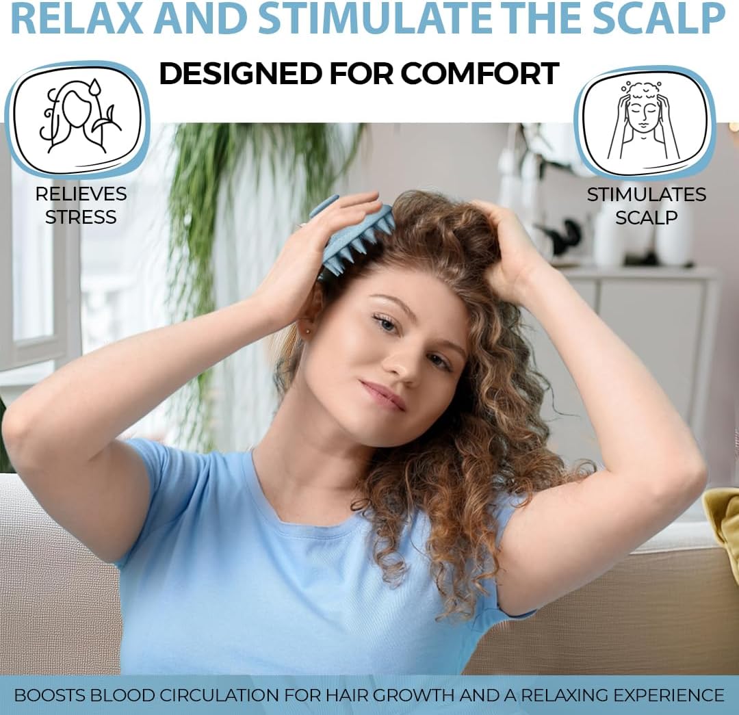 Kopfhautmassage-Shampoobürste – Silikon-Kopfhautpeeling zur Schuppenentfernung und Förderung des Haarwachstums, Kopfhautbürste für nasses und trockenes Haar, Shampoobürste für Männer und Frauen