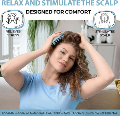 Kopfhautmassage-Shampoobürste – Silikon-Kopfhautpeeling zur Schuppenentfernung und Förderung des Haarwachstums, Kopfhautbürste für nasses und trockenes Haar, Shampoobürste für Männer und Frauen