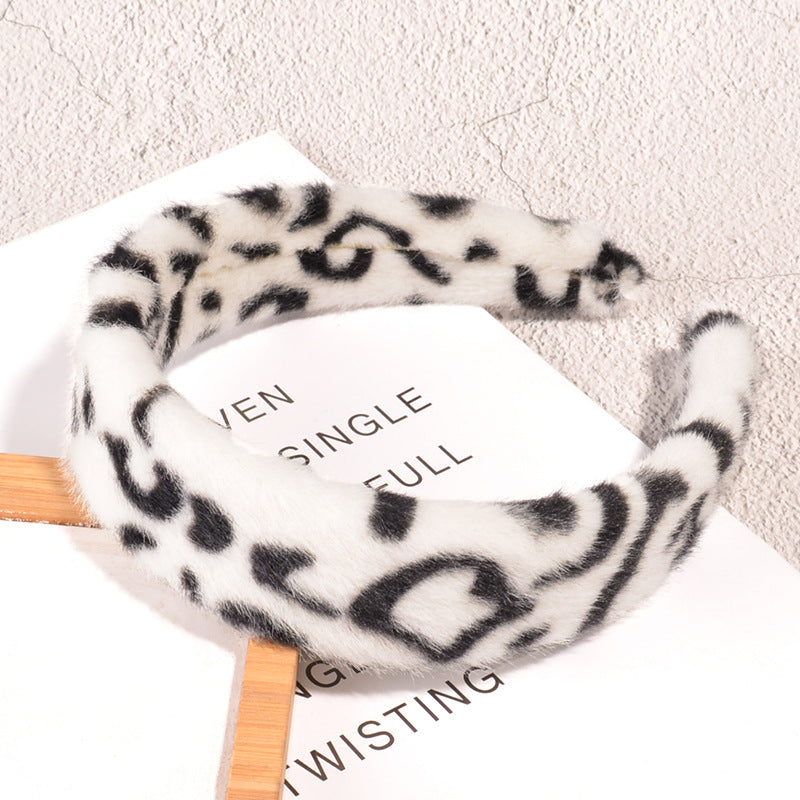 Leopard Print Fluffy Hair Band