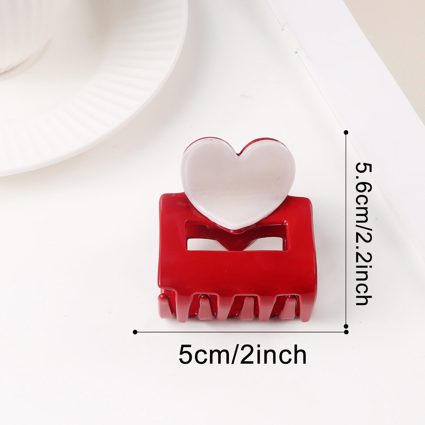 Herzförmiger, vielseitiger Haarclip mit Hai-Motiv zum Valentinstag