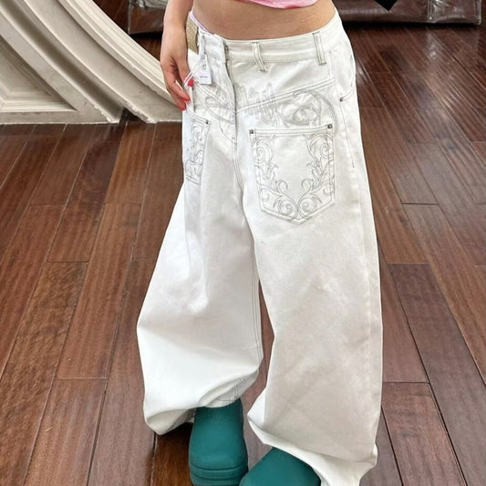 Hochwertige, hochgeschnittene Jeans mit geradem Bein für Damen