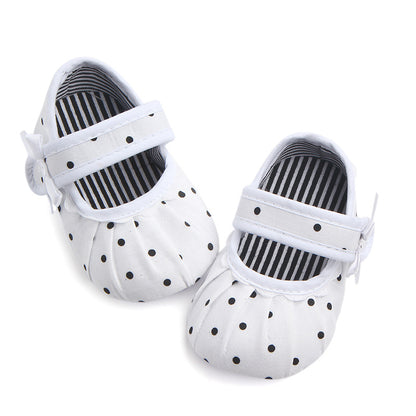 Babyschuhe für Mädchen, niedliche Prinzessinnenschuhe mit Polka-Dots, rutschfest 