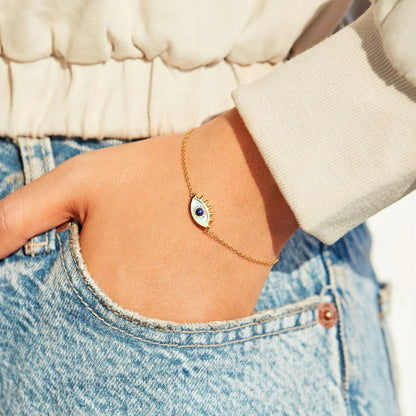 Armband mit Teufelsauge und tropfender Emailleglasur