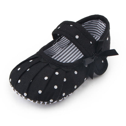 Babyschuhe für Mädchen, niedliche Prinzessinnenschuhe mit Polka-Dots, rutschfest 