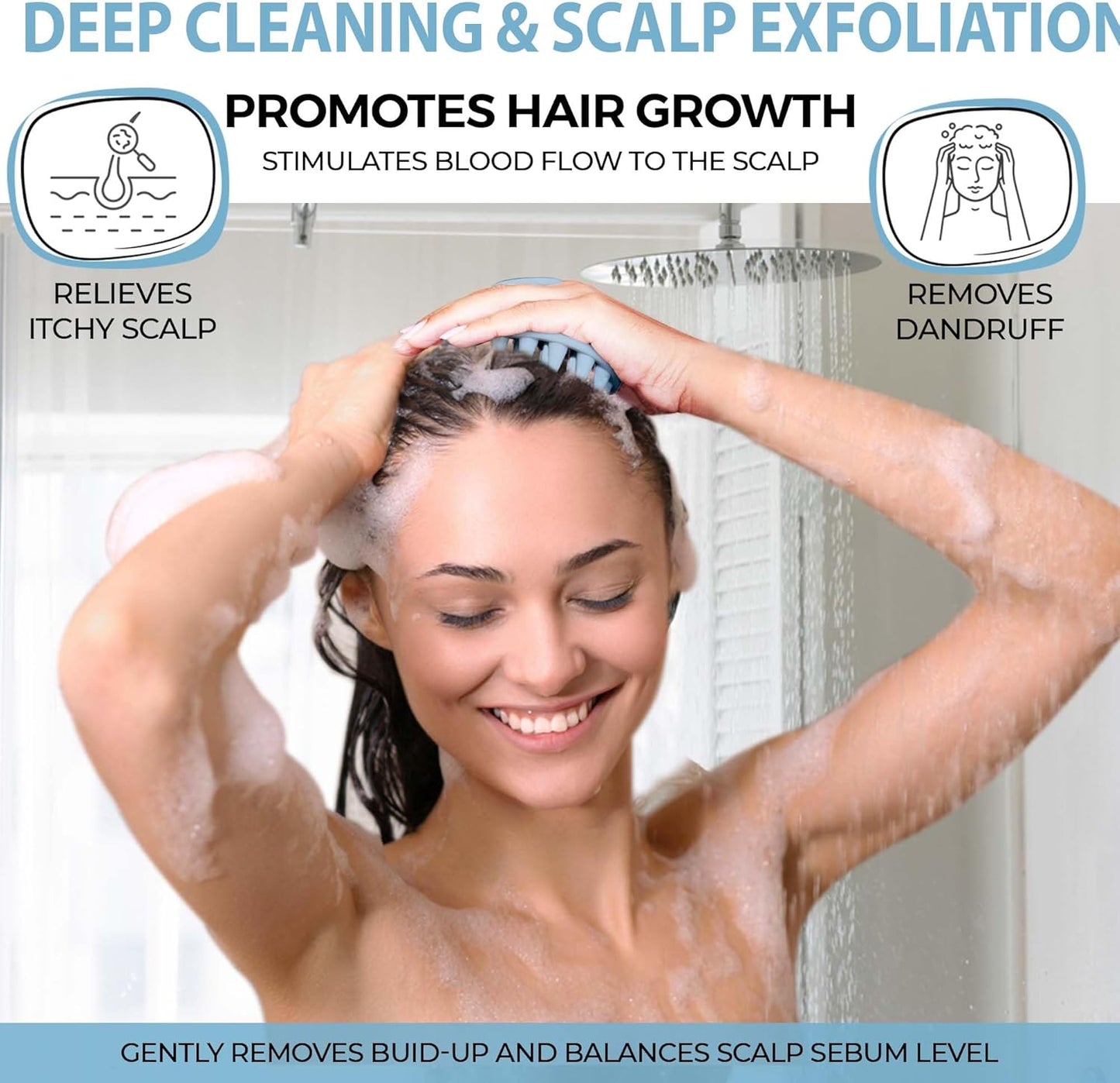 Kopfhautmassage-Shampoobürste – Silikon-Kopfhautpeeling zur Schuppenentfernung und Förderung des Haarwachstums, Kopfhautbürste für nasses und trockenes Haar, Shampoobürste für Männer und Frauen