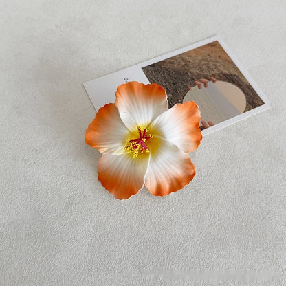 Haarspange mit Hibiskusblüten-Motiv für Damen, maritimes Foto-Ambiente, Kopfbedeckung, seitliche Blumenspange