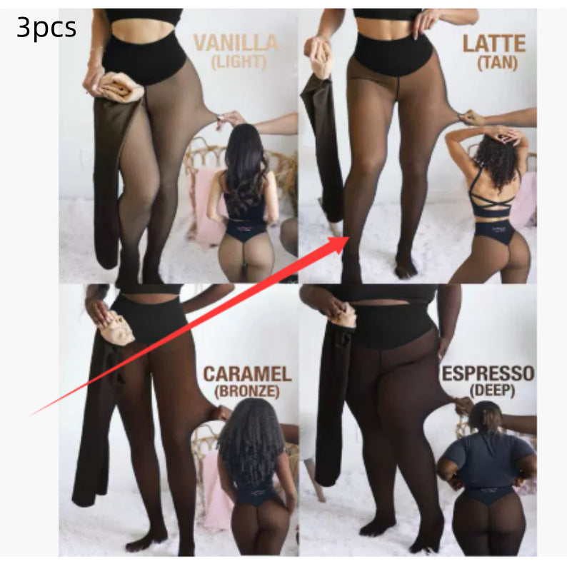 Single Thread Stitching Cross-border Winter Warm Translucent Leggings