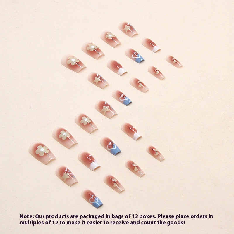 Vielseitiger, mittellanger, rosafarbener künstlicher Nagelflicken für Damen