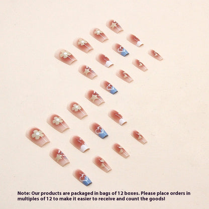 Vielseitiger, mittellanger, rosafarbener künstlicher Nagelflicken für Damen