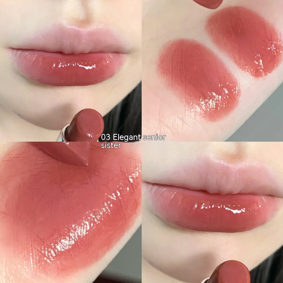 Glatter, glänzender Lippenstift, Farbspiegel