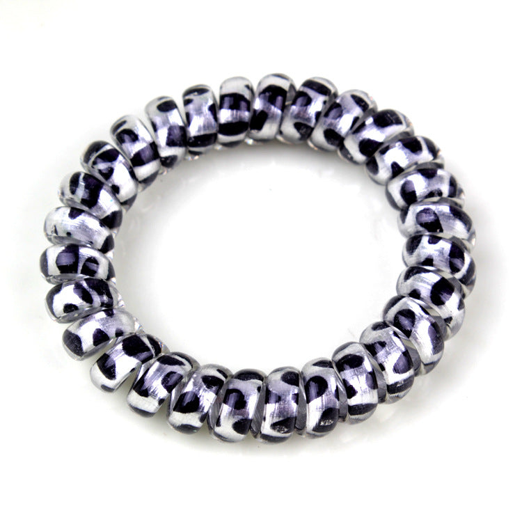 Plastic Leopard Print Phone Line Hair Ring Hair Rope