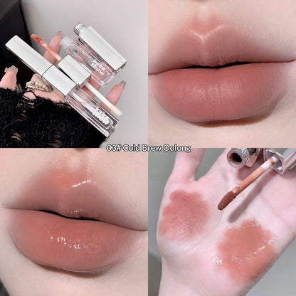 Doppelseitiger Lipgloss mit zwei Effekten, mattem Samt