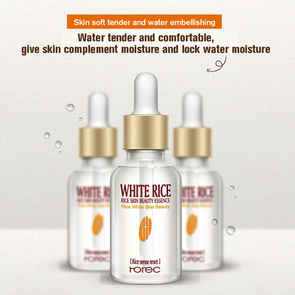 HOREC White Rice Whitening Serum Gesichtscreme Feuchtigkeitspflege Anti-Falten Anti-Aging Gesichtspflege gegen feine Linien und Akne 15 ml 