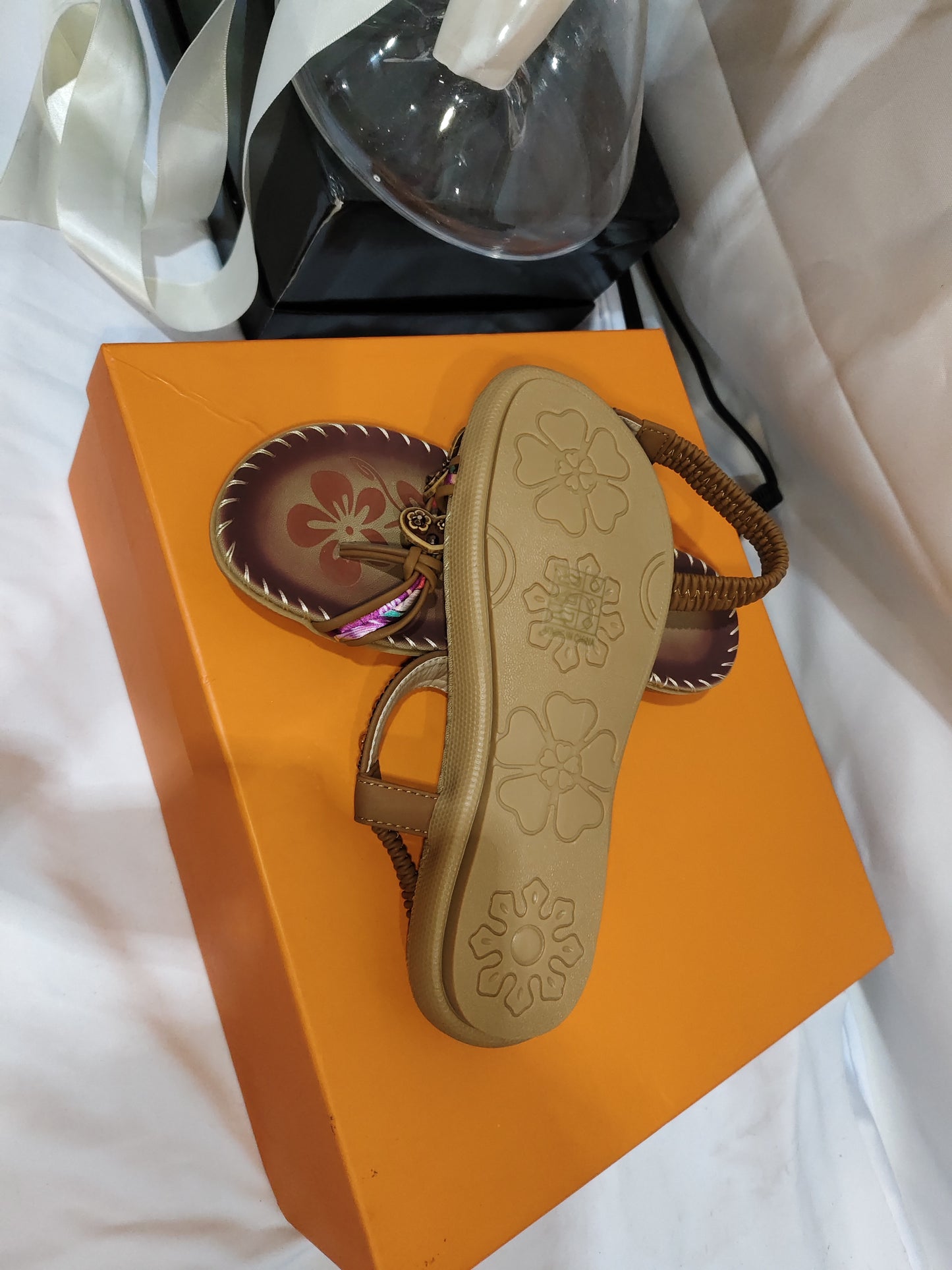 Bohemian Thong Sandals Summer Fashion Flowers Flat Beach Shoes For Women