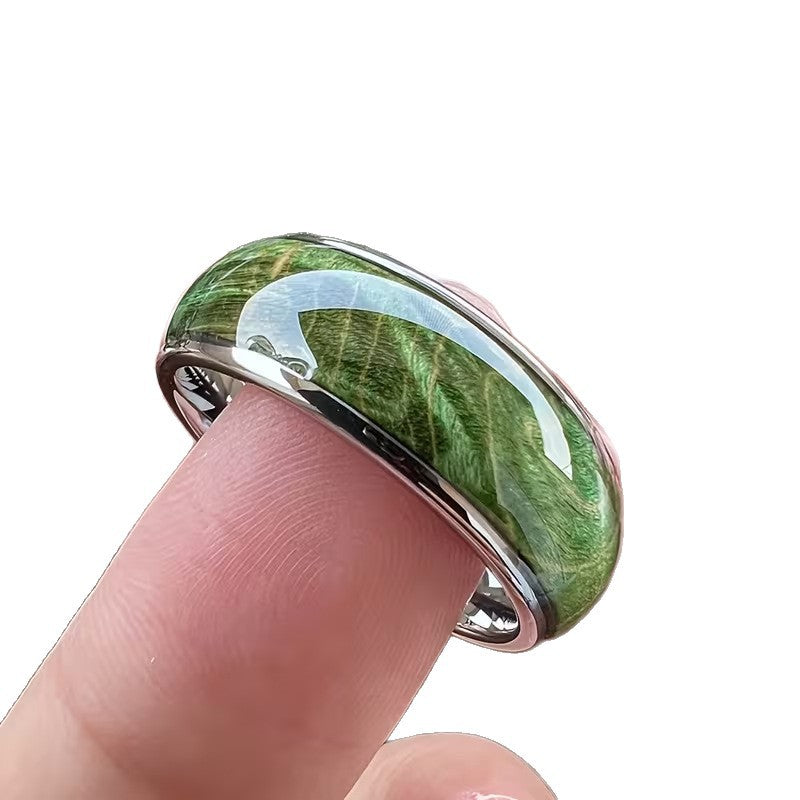 Eleganter grüner Holzmaserungsring