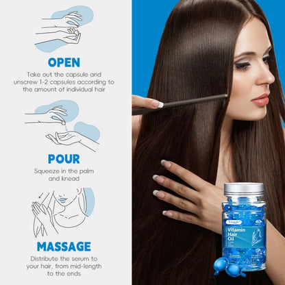 Organic Hair Growth Oil Keratin Treatment Serum Vitamin A C E Moisturizing Hair Care Serum Treatment Hair Capsule Serum