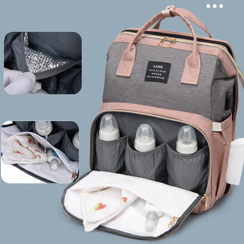 New Mummy Baby-Rucksack mit großem Fassungsvermögen, isolierte Tasche für Milchprodukte, Damen