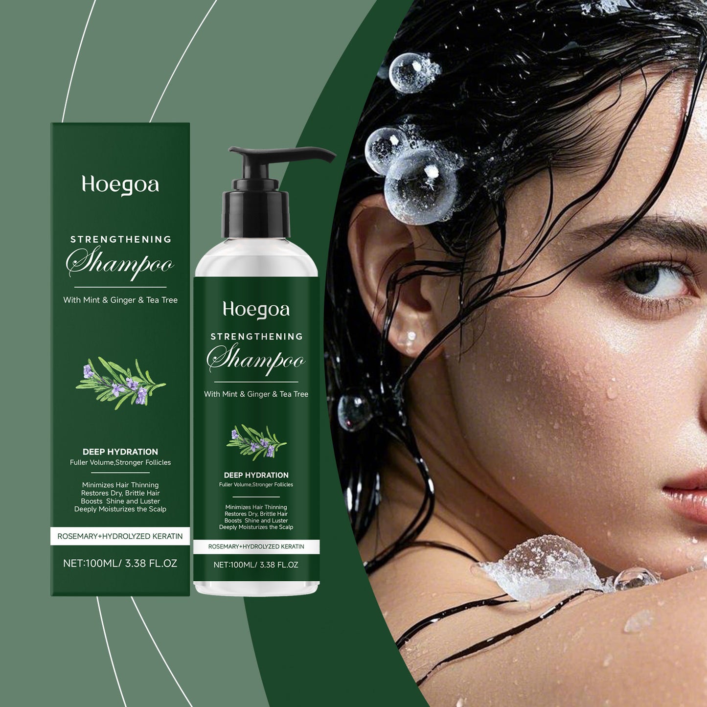 Rosemary Care Sanftes Shampoo zur Reinigung und Pflege der Kopfhaut für natürliches und flauschiges Haar