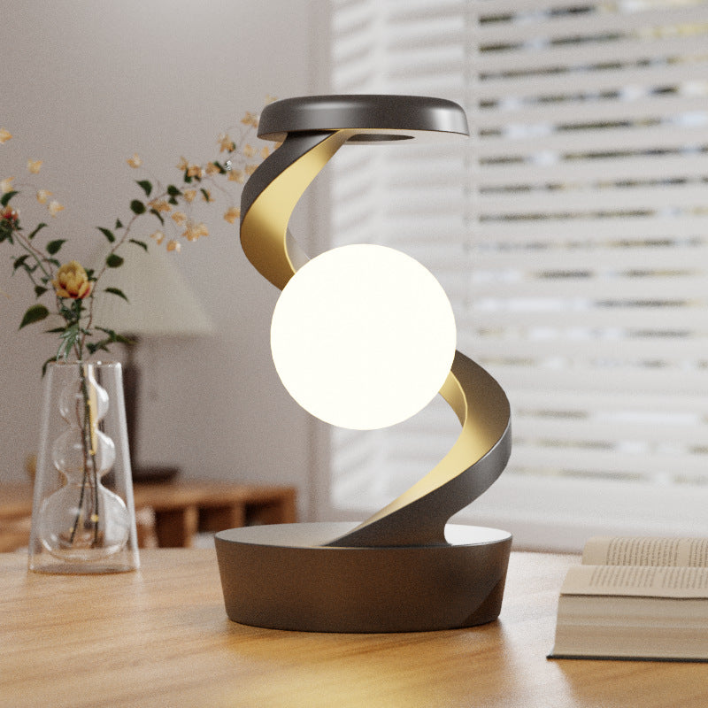 Drehbare Mond-Schreibtischlampe mit kabelloser Handy-Ladefunktion und Sensorsteuerung, dekorative Tischlampe, kleine Nachtlampe, Heimdekoration