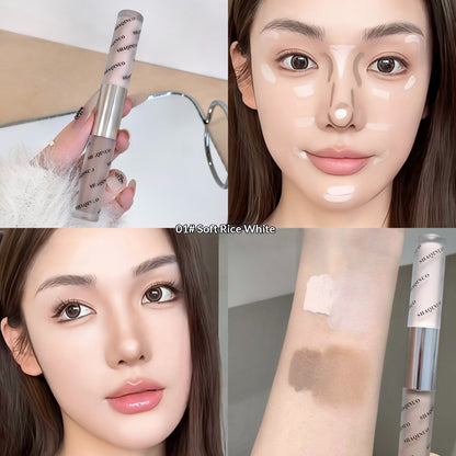 Flüssiges, aufhellendes Konturprodukt mit zwei Enden für ein natürlich wirkendes Make-up-Finish