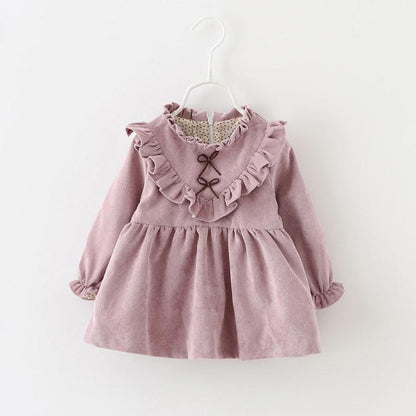 Frühlingsneues koreanisches Kleid, Kinderrock, Babykleid für Mädchen, Frühlingsbluse für Babys, Cord