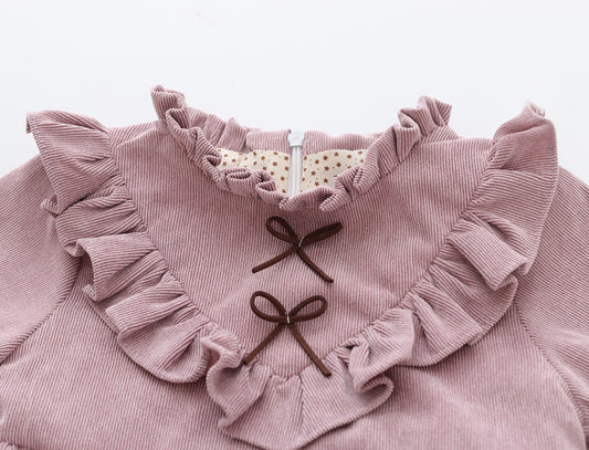 Frühlingsneues koreanisches Kleid, Kinderrock, Babykleid für Mädchen, Frühlingsbluse für Babys, Cord