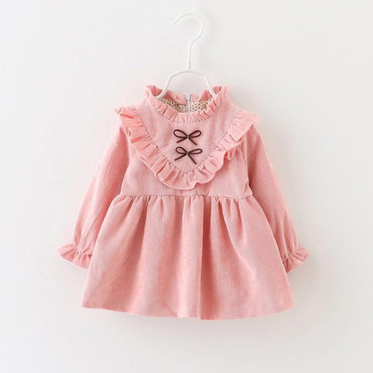 Frühlingsneues koreanisches Kleid, Kinderrock, Babykleid für Mädchen, Frühlingsbluse für Babys, Cord