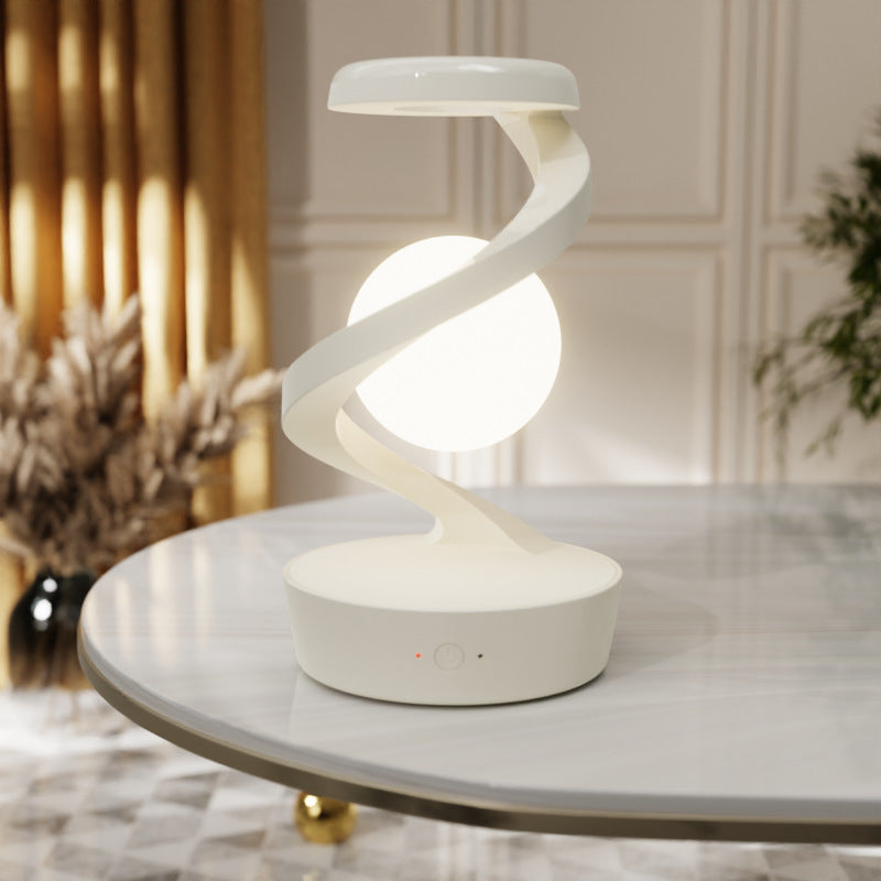 Drehbare Mond-Schreibtischlampe mit kabelloser Handy-Ladefunktion und Sensorsteuerung, dekorative Tischlampe, kleine Nachtlampe, Heimdekoration
