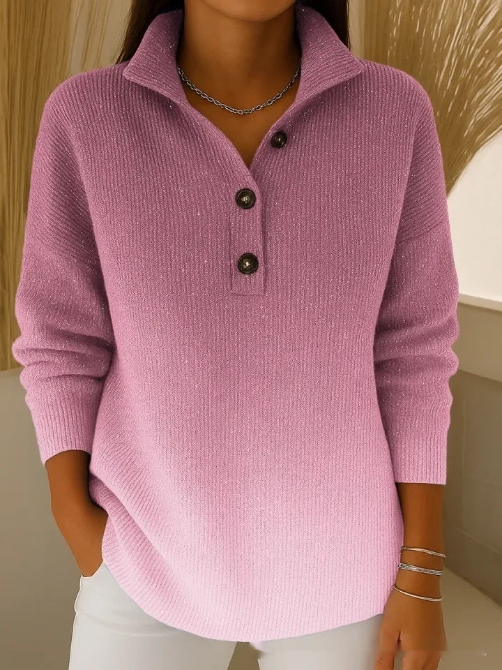 Schlichtes, locker geschnittenes Retro-Langarmshirt für Damen