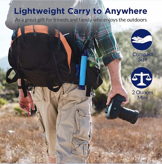 Wasserfilter-Strohhalm für Wandern, Camping, Outdoor-Reisen, persönliche Notfallausrüstung, Überlebensausrüstung, Sommerleben