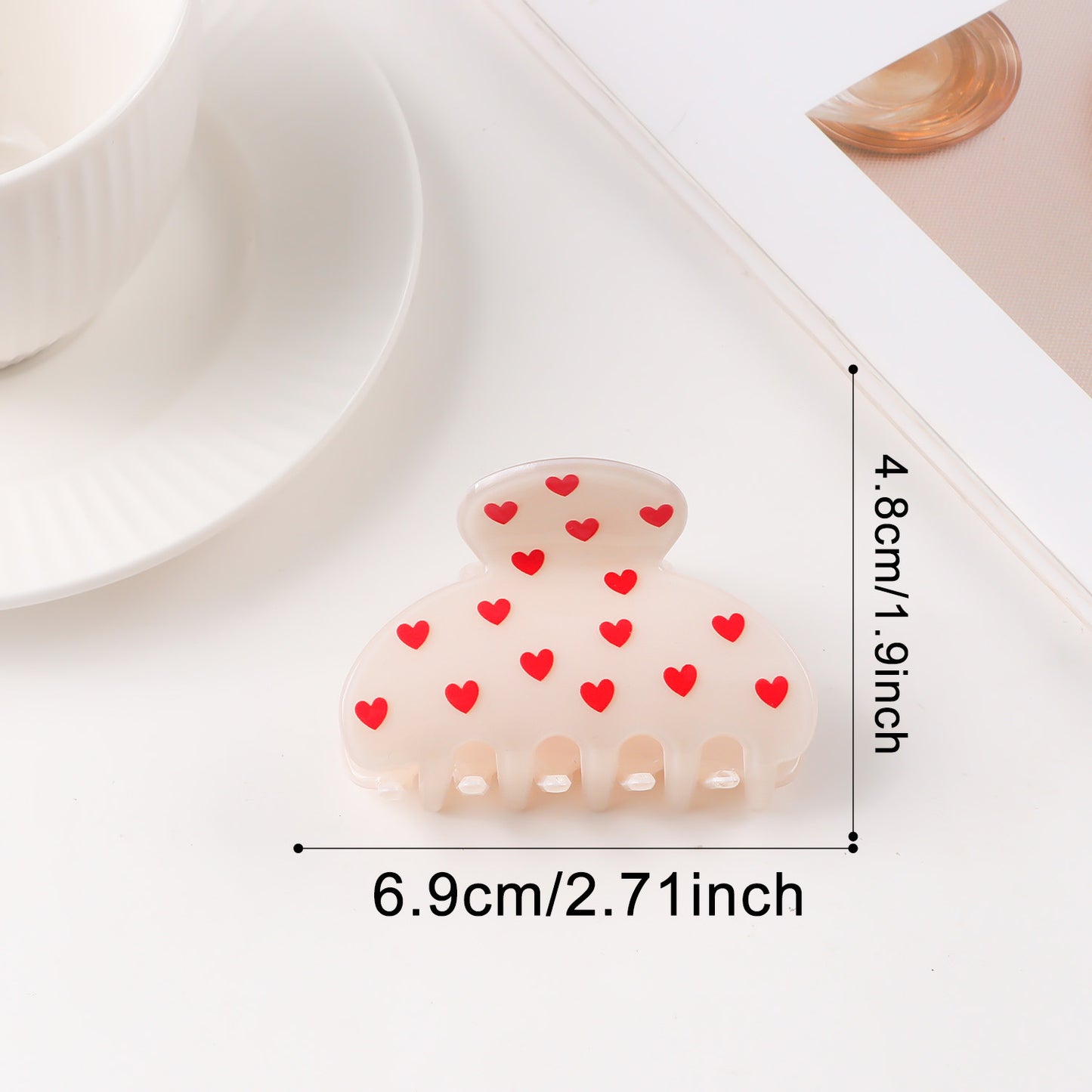 Herzförmiger, vielseitiger Haarclip mit Hai-Motiv zum Valentinstag