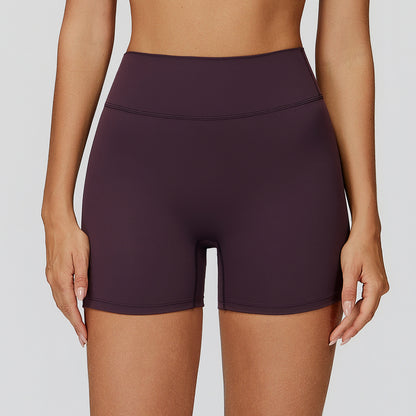 Sportshorts mit hohem Bund, schnelltrocknend, V-Ausschnitt hinten, für Outdoor-Aktivitäten wie Laufen und Fitness.