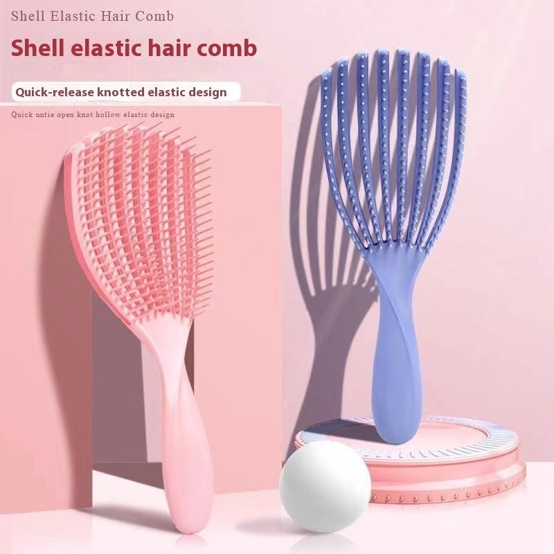 Ribs Big Curved Comb Shell Comb Multifunctional Massage Comb
