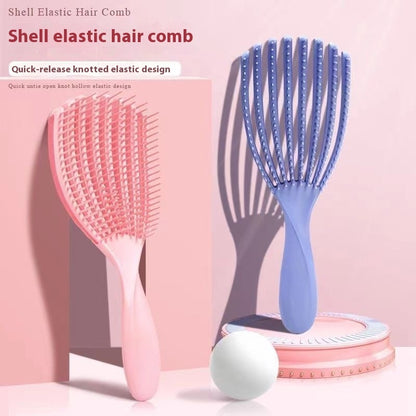 Ribs Big Curved Comb Shell Comb Multifunctional Massage Comb
