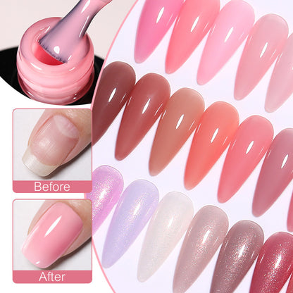 Verstärkter, langanhaltender Unterlack ohne Feilen mit schimmerndem Glitzergel-Nagellack