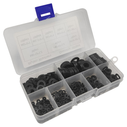 500 Stück schwarze Nylon-Kunststoff-Dichtungsscheiben