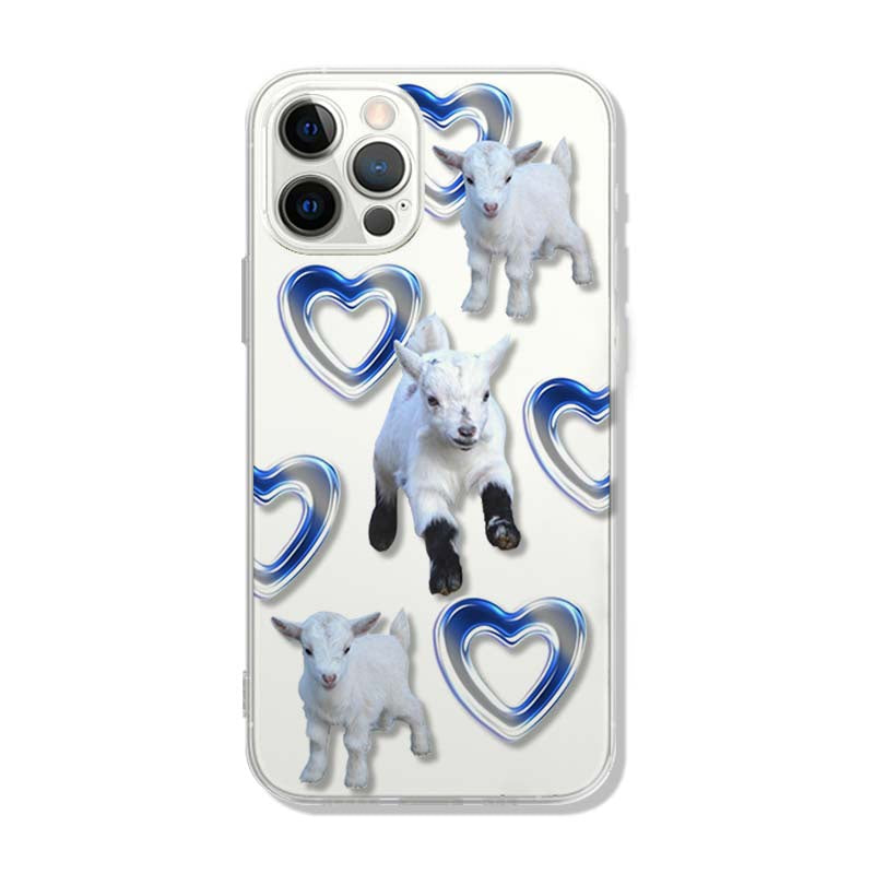 Niedliche Handyhülle mit Lamm-Cartoon-Motiv und Tiermotiv