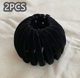 Velvet Bird's Nest Hairpin Lazy Hair Band For Bun Haircut Hair Band Girl's High Ponytail Barrettes