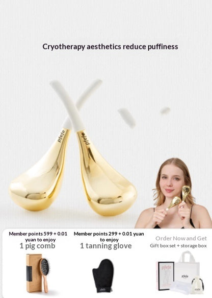 Eislöffel-Schönheitsmassage, Gesichtspflege, Abschwellendes Gesicht, Eispackung, Augen-Eishammer, Kältekompresse