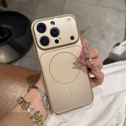 Magnetische All-inclusive-Handyhülle in Unifarbe mit Nano-Mattglas für MagSafe-Handys, kompatibel mit iPhone 17, Air, 16, 15, 14 und 13 Pro Max, mit kabelloser Magnetladefunktion und Schutzhülle