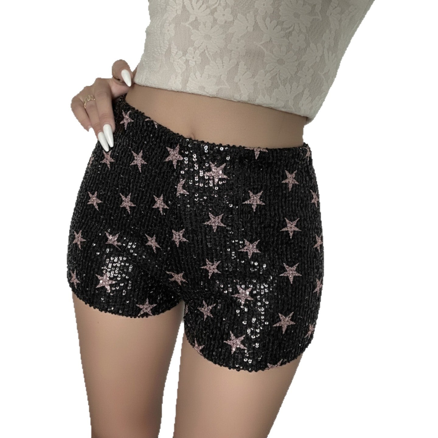 Sequined Printed Fashion Women's Wear Casual Shorts
