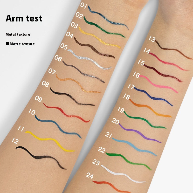 Farbiger Eyeliner, wasserfest, schnelltrocknend, sehr fein, 24 Farben