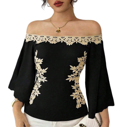 Sexy besticktes, figurbetontes Top für Damen