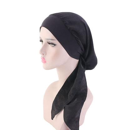 Pastoral style imitation silk stretch headband braid hat