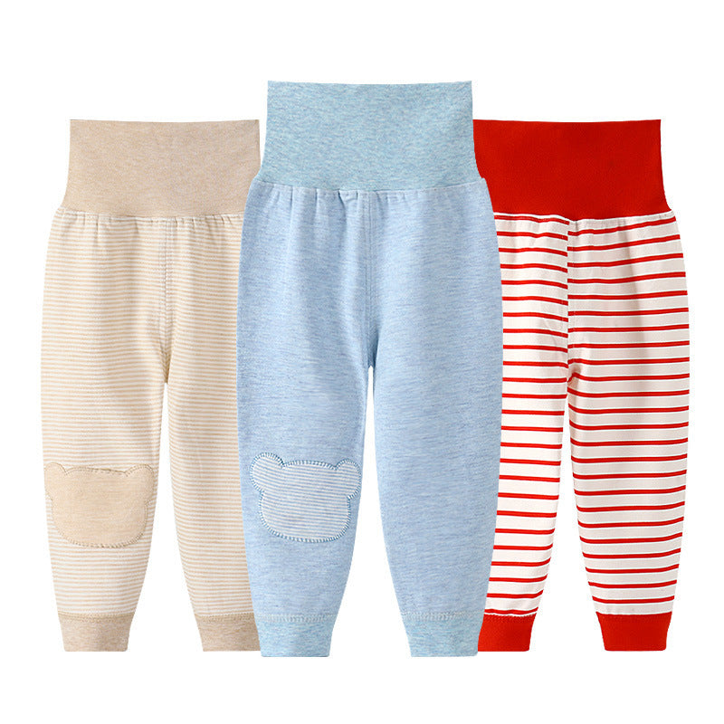 Baby-Baumwoll-Leggings mit hohem Bund und Bauchstütze