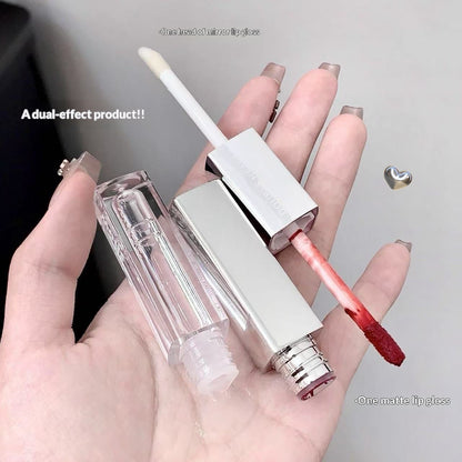 Doppelseitiger Lipgloss mit zwei Effekten, mattem Samt